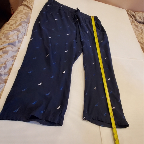 Nautica Sleepware Men's Navy Blue Pants with Sailboat Design Elastic Waist XL - Picture 4 of 6